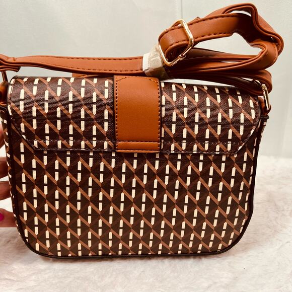 Brown Faux Leather Cross Body Mini Shoulder Bag - Picture 2 of 11